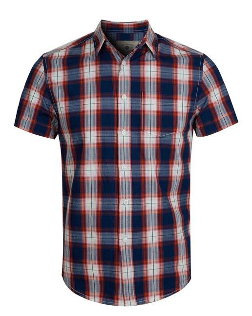 پیراهن چهارخانه مردانه سرمه‌ای قرمز zara